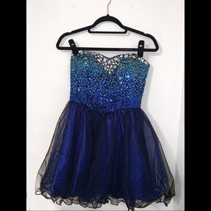 Blue Sparkle Homecoming Dress